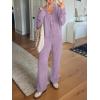 imageANRABESS Women Pajama Lounge Sets Fuzzy Fleece 2 Piece Outfits Long Sleeve Cardigan Wide Leg Pants 2025 Fall Comfy LoungewearPurple