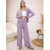 imageANRABESS Women Pajama Lounge Sets Fuzzy Fleece 2 Piece Outfits Long Sleeve Cardigan Wide Leg Pants 2025 Fall Comfy LoungewearPurple