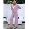 imageANRABESS Women Pajama Lounge Sets Fuzzy Fleece 2 Piece Outfits Long Sleeve Cardigan Wide Leg Pants 2025 Fall Comfy LoungewearPurple