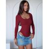 imageANRABESS Women Scoop Neck Bodysuits Long Sleeve Tops 2025 Fall Slim Fit Ribbed Knit Sexy Soft Basic Shirts Fashion OutfitsWine Red