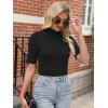 imageANRABESS Women Tops Mock Neck 12 Short Sleeve Slim Fit Basic Tee Shirts Dressy Work Business 2025 Summer Fall Casual OutfitsBlack