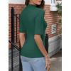 imageANRABESS Women Tops Mock Neck 12 Short Sleeve Slim Fit Basic Tee Shirts Dressy Work Business 2025 Summer Fall Casual OutfitsGreen