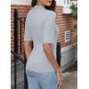 imageANRABESS Women Tops Mock Neck 12 Short Sleeve Slim Fit Basic Tee Shirts Dressy Work Business 2025 Summer Fall Casual OutfitsGrey