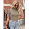 imageANRABESS Women Tops Mock Neck 12 Short Sleeve Slim Fit Basic Tee Shirts Dressy Work Business 2025 Summer Fall Casual OutfitsKhaki