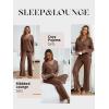 imageANRABESS Womens 2 Piece Lounge Pajama Sets Ribbed Long Sleeve Button Top Matching Pants Sleepwear PJ Set 2025 Fall OutfitsBrown