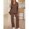 imageANRABESS Womens 2 Piece Lounge Pajama Sets Ribbed Long Sleeve Button Top Matching Pants Sleepwear PJ Set 2025 Fall OutfitsBrown