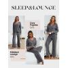 imageANRABESS Womens 2 Piece Lounge Pajama Sets Ribbed Long Sleeve Button Top Matching Pants Sleepwear PJ Set 2025 Fall OutfitsDeep Grey