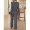 imageANRABESS Womens 2 Piece Lounge Pajama Sets Ribbed Long Sleeve Button Top Matching Pants Sleepwear PJ Set 2025 Fall OutfitsDeep Grey