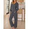 imageANRABESS Womens 2 Piece Lounge Pajama Sets Ribbed Long Sleeve Button Top Matching Pants Sleepwear PJ Set 2025 Fall OutfitsDeep Grey