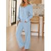 imageANRABESS Womens 2 Piece Lounge Pajama Sets Ribbed Long Sleeve Button Top Matching Pants Sleepwear PJ Set 2025 Fall OutfitsLight Blue