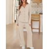 imageANRABESS Womens 2 Piece Lounge Pajama Sets Ribbed Long Sleeve Button Top Matching Pants Sleepwear PJ Set 2025 Fall OutfitsLight Khaki