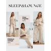 imageANRABESS Womens 2 Piece Lounge Pajama Sets Ribbed Long Sleeve Button Top Matching Pants Sleepwear PJ Set 2025 Fall OutfitsLight Khaki