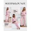 imageANRABESS Womens 2 Piece Lounge Pajama Sets Ribbed Long Sleeve Button Top Matching Pants Sleepwear PJ Set 2025 Fall OutfitsPink Yarrow