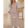 imageANRABESS Womens 2 Piece Lounge Pajama Sets Ribbed Long Sleeve Button Top Matching Pants Sleepwear PJ Set 2025 Fall OutfitsTan