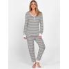 imageANRABESS Womens 2 Piece Outfits Pajama Sets Long Sleeve Henley Tops Sweatpants Matching Lounge Set 2025 Fall Pj SleepwearBlack White Stripe Floral