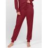 imageANRABESS Womens 2 Piece Outfits Pajama Sets Long Sleeve Henley Tops Sweatpants Matching Lounge Set 2025 Fall Pj SleepwearWine Red