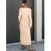 imageANRABESS Womens 2 Piece Outfits Sweater Skirt Sets Casual Long Sleeve V Neck Ribbed Knit Tops Midi Dress 2025 Fall FashionBeige