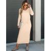 imageANRABESS Womens 2 Piece Outfits Sweater Skirt Sets Casual Long Sleeve V Neck Ribbed Knit Tops Midi Dress 2025 Fall FashionBeige