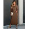 imageANRABESS Womens 2 Piece Outfits Sweater Skirt Sets Casual Long Sleeve V Neck Ribbed Knit Tops Midi Dress 2025 Fall FashionBrown