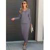 imageANRABESS Womens 2 Piece Outfits Sweater Skirt Sets Casual Long Sleeve V Neck Ribbed Knit Tops Midi Dress 2025 Fall FashionGray Purple
