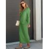 imageANRABESS Womens 2 Piece Outfits Sweater Skirt Sets Casual Long Sleeve V Neck Ribbed Knit Tops Midi Dress 2025 Fall FashionGreen
