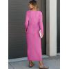 imageANRABESS Womens 2 Piece Outfits Sweater Skirt Sets Casual Long Sleeve V Neck Ribbed Knit Tops Midi Dress 2025 Fall FashionHot Pink