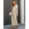 imageANRABESS Womens 2 Piece Outfits Sweater Skirt Sets Casual Long Sleeve V Neck Ribbed Knit Tops Midi Dress 2025 Fall FashionKhaki