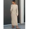 imageANRABESS Womens 2 Piece Outfits Sweater Skirt Sets Casual Long Sleeve V Neck Ribbed Knit Tops Midi Dress 2025 Fall FashionKhaki