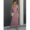 imageANRABESS Womens 2 Piece Outfits Sweater Skirt Sets Casual Long Sleeve V Neck Ribbed Knit Tops Midi Dress 2025 Fall FashionLight Purple