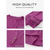 imageANRABESS Womens 34 Length Lace Sleeve Tops Henley V Neck Shirts Dressy Casual Business Blouses 2025 Fall TShirts OutfitsFuchsia