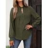 imageANRABESS Womens Button Down Shirts Long Sleeve Pleated Flowy Blouses Work Business Casual Dressy Tops 2025 Fall OutfitsArmy Green