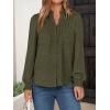 imageANRABESS Womens Button Down Shirts Long Sleeve Pleated Flowy Blouses Work Business Casual Dressy Tops 2025 Fall OutfitsArmy Green