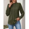 imageANRABESS Womens Button Down Shirts Long Sleeve Pleated Flowy Blouses Work Business Casual Dressy Tops 2025 Fall OutfitsArmy Green