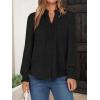 imageANRABESS Womens Button Down Shirts Long Sleeve Pleated Flowy Blouses Work Business Casual Dressy Tops 2025 Fall OutfitsBlack
