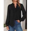 imageANRABESS Womens Button Down Shirts Long Sleeve Pleated Flowy Blouses Work Business Casual Dressy Tops 2025 Fall OutfitsBlack