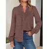 imageANRABESS Womens Button Down Shirts Long Sleeve Pleated Flowy Blouses Work Business Casual Dressy Tops 2025 Fall OutfitsBrown