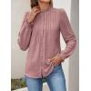 imageANRABESS Womens Button Down Shirts Long Sleeve Pleated Flowy Blouses Work Business Casual Dressy Tops 2025 Fall OutfitsPink