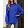 imageANRABESS Womens Button Down Shirts Long Sleeve Pleated Flowy Blouses Work Business Casual Dressy Tops 2025 Fall OutfitsRoyal Blue