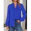 imageANRABESS Womens Button Down Shirts Long Sleeve Pleated Flowy Blouses Work Business Casual Dressy Tops 2025 Fall OutfitsRoyal Blue