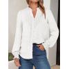 imageANRABESS Womens Button Down Shirts Long Sleeve Pleated Flowy Blouses Work Business Casual Dressy Tops 2025 Fall OutfitsWhite