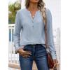 imageANRABESS Womens Eyelet Tops Long Sleeve Henley Shirts Business Dressy Casual Blouse Vacation TShirt 2025 Fall OutfitsLight Blue
