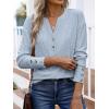 imageANRABESS Womens Eyelet Tops Long Sleeve Henley Shirts Business Dressy Casual Blouse Vacation TShirt 2025 Fall OutfitsLight Blue