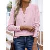 imageANRABESS Womens Eyelet Tops Long Sleeve Henley Shirts Business Dressy Casual Blouse Vacation TShirt 2025 Fall OutfitsLight Pink