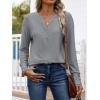 imageANRABESS Womens Eyelet Tops Long Sleeve Henley Shirts Business Dressy Casual Blouse Vacation TShirt 2025 Fall OutfitsSilver Grey
