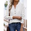 imageANRABESS Womens Eyelet Tops Long Sleeve Henley Shirts Business Dressy Casual Blouse Vacation TShirt 2025 Fall OutfitsWhite
