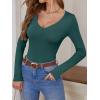 imageANRABESS Womens Fitted Sweaters 2025 Fall Long Sleeve V Neck Basic Tops Lightweight Knitted Slim Dressy Casual Work ShirtsDark Green