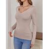 imageANRABESS Womens Fitted Sweaters 2025 Fall Long Sleeve V Neck Basic Tops Lightweight Knitted Slim Dressy Casual Work ShirtsGrey Khaki