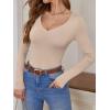 imageANRABESS Womens Fitted Sweaters 2025 Fall Long Sleeve V Neck Basic Tops Lightweight Knitted Slim Dressy Casual Work ShirtsLight Khaki