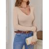 imageANRABESS Womens Fitted Sweaters 2025 Fall Long Sleeve V Neck Basic Tops Lightweight Knitted Slim Dressy Casual Work ShirtsLight Khaki