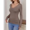 imageANRABESS Womens Fitted Sweaters 2025 Fall Long Sleeve V Neck Basic Tops Lightweight Knitted Slim Dressy Casual Work ShirtsNutmeg